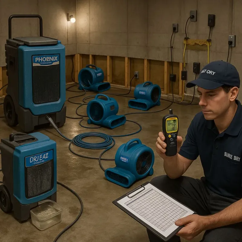 Structural Drying and Dehumidification process in Princeton Meadows, NJ